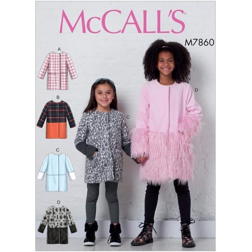McCall's Sewing Pattern 7860 Childs Girls‎ Coats Size 3-6